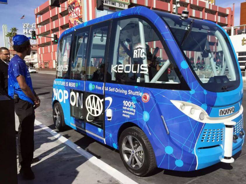 Las Vegas self driving shuttle crashes