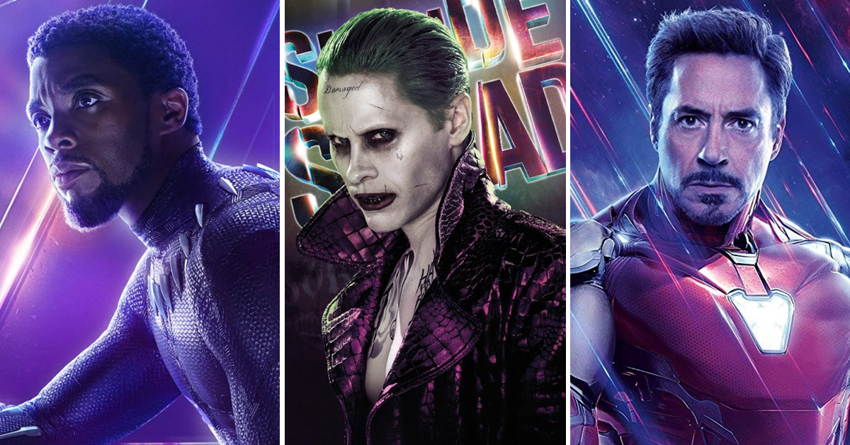 Black Panther, Joker, Iron Man