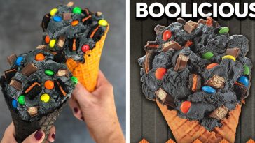 Cold Stone’s Halloween creation is made with black Cake Batter Ice Cream 5