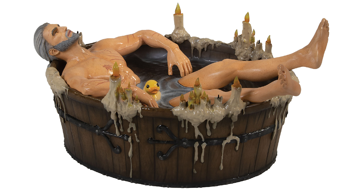 This sexy Geralt in the Bath statuette is the perfect trophy for finishing The Witcher 3 12