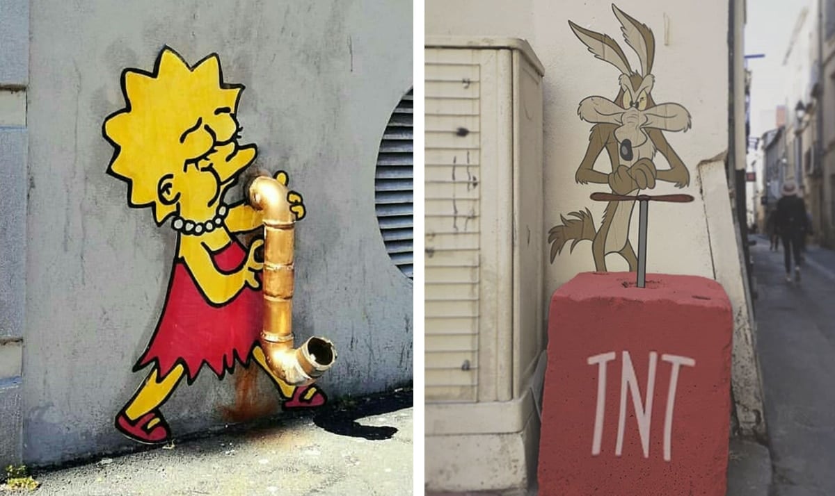 These pop culture characters blend in perfectly with walls and sidewalks 4