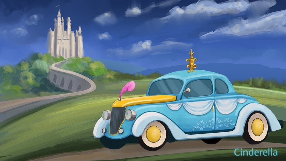 cinderella ride on car