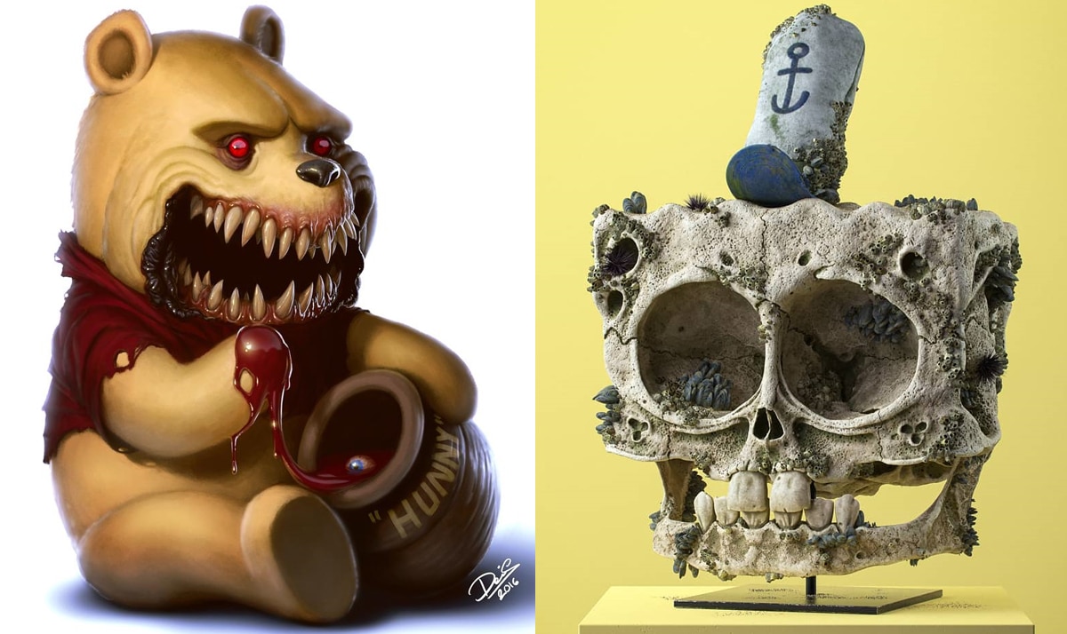 Beloved cartoon characters transformed into nightmares 8
