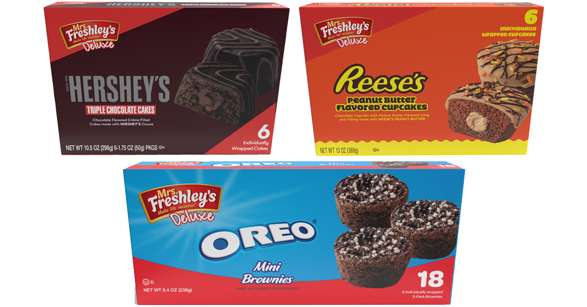 Mrs. Freshley’s partners with Hershey’s, Reese’s, and Oreo for three new treats 2
