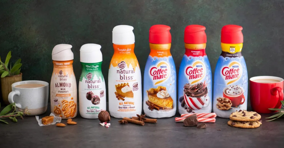 Coffee mate’s holiday flavors include Cookies ‘n Cocoa, Mint Truffle, and Caramel Toffee 9