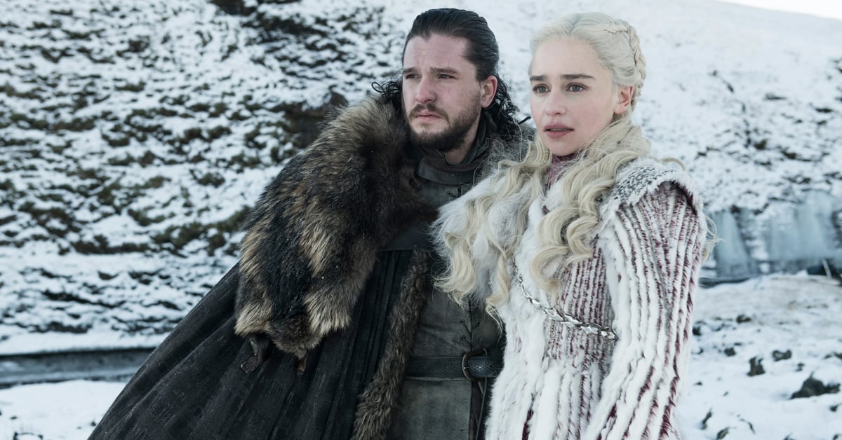 Kit Harington as Jon Snow and Emilia Clarke as Daenerys Targaryen in Game of Thrones in Game of Thrones