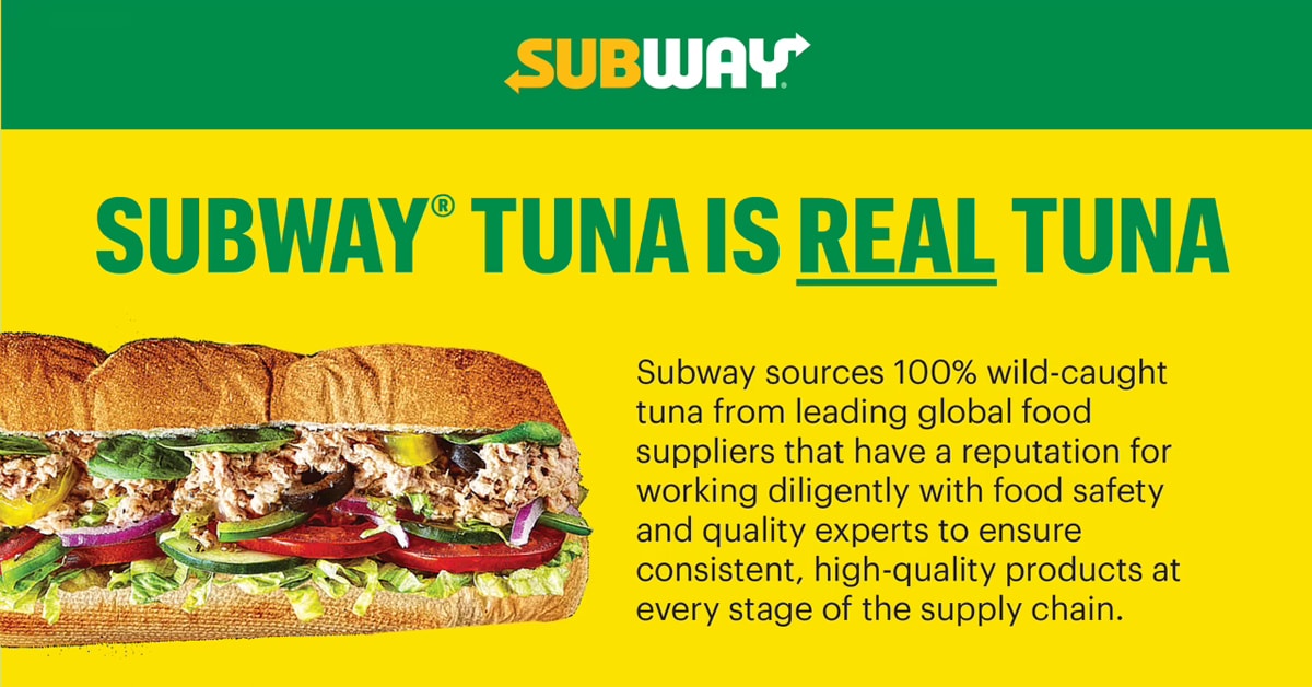 Subway reiterates that its tuna is real in a new website 5