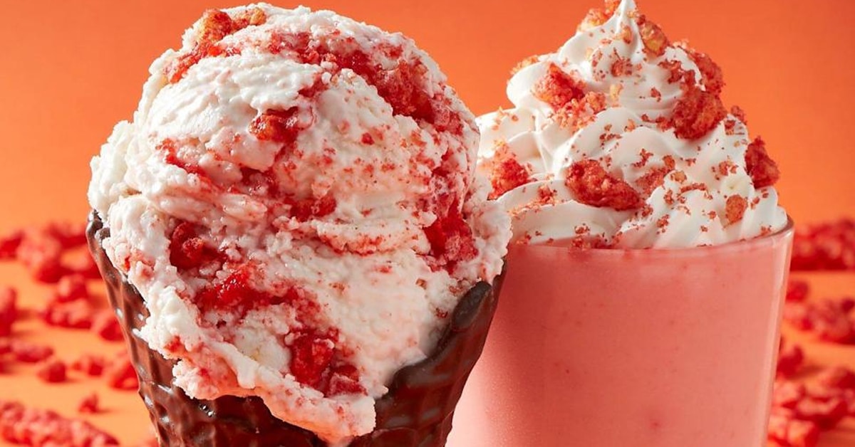 Flamin’ Hot Cheetos ice cream and shake are now available at Marble Slab Creamery 9