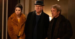 Selena Gomez, Steve Martin, and Martin Short in Only Murders in the Building (2021) | ©Image Credit: Hulu