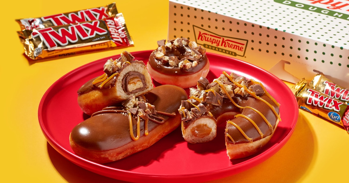 Krispy Kreme teams up with Twix for three caramelly doughnuts