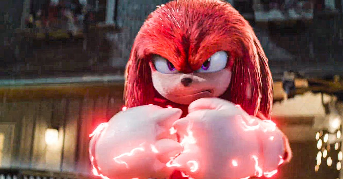 A screenshot of Knuckles from Sonic the Hedgehog 2 trailer