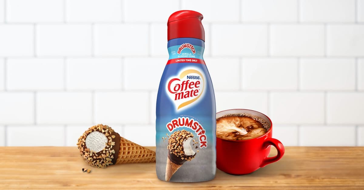 This new Coffee Mate creamer tastes like Drumstick vanilla sundae cone