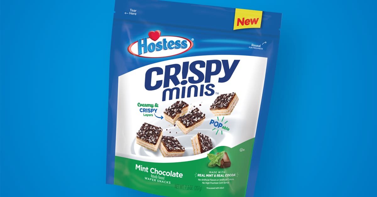 Mint Chocolate Hostess Crispy Minis