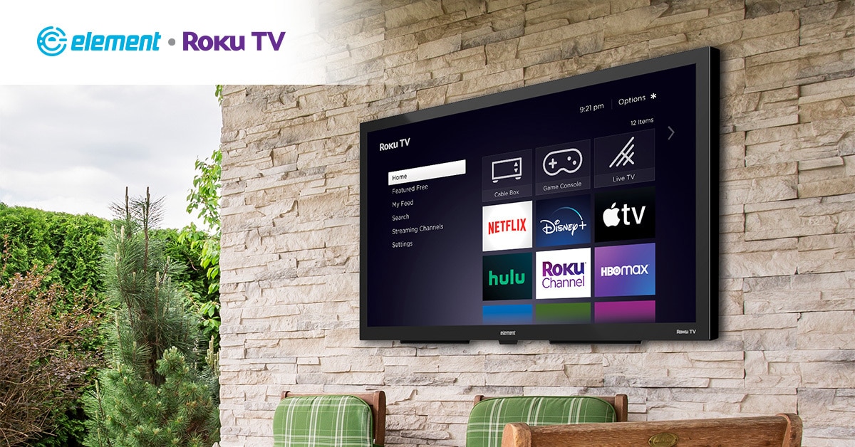 The Element Roku TV boasts powerful built-in speakers that can cut through outdoor noise