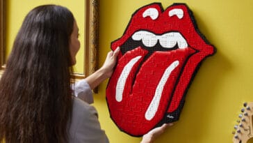The Rolling Stones logo buildable LEGO art piece