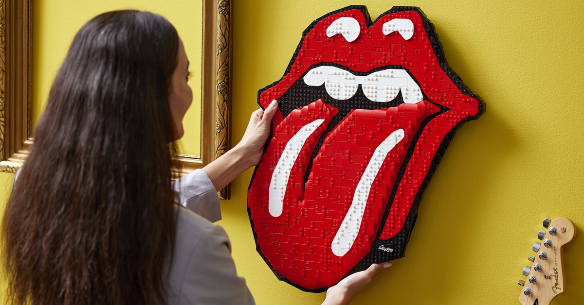 The Rolling Stones logo buildable LEGO art piece