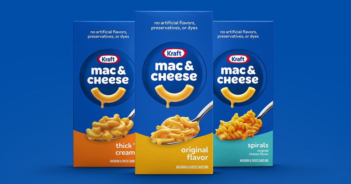 Kraft Macaroni and Cheese new packaging