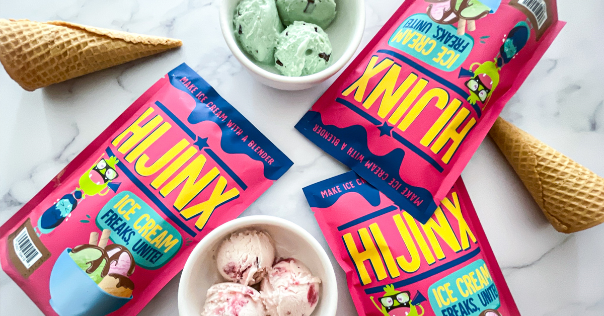 boozy i c e cream made with Hijinx