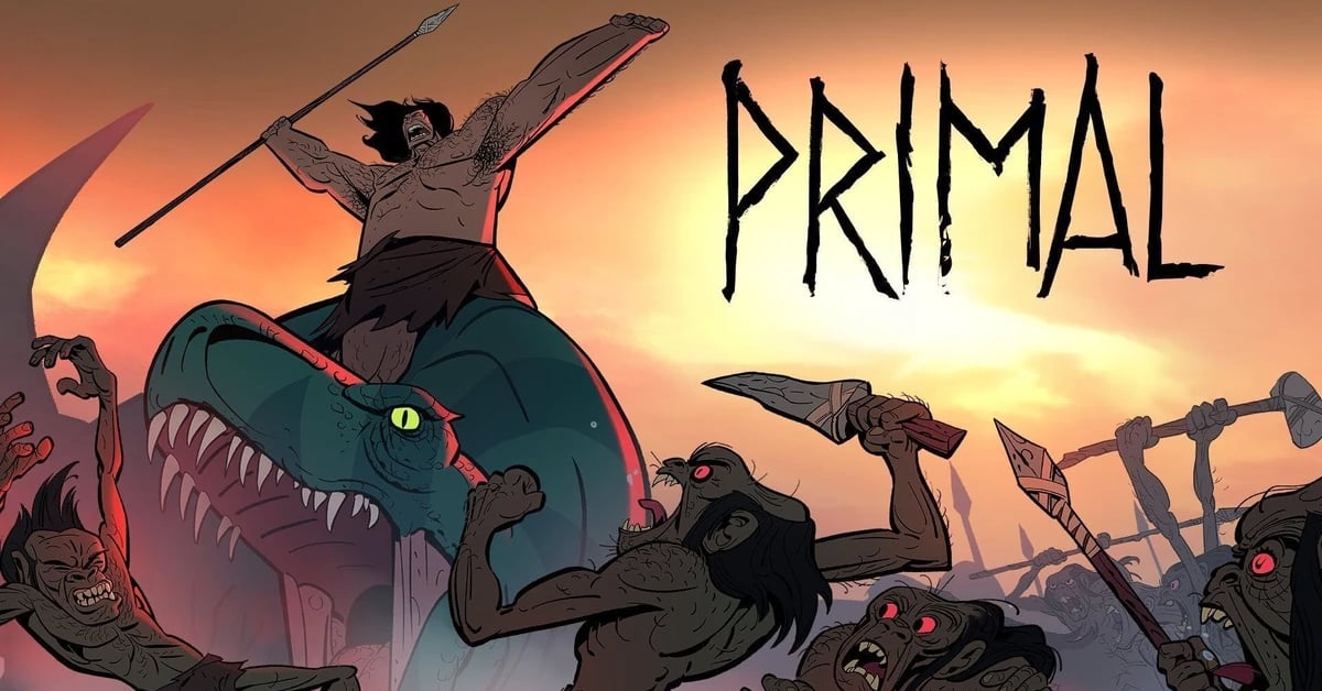 Spear and Fang fighting enemies in Adult Swim's Primal