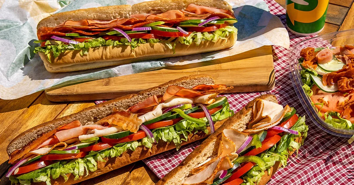Different Subway sandwiches