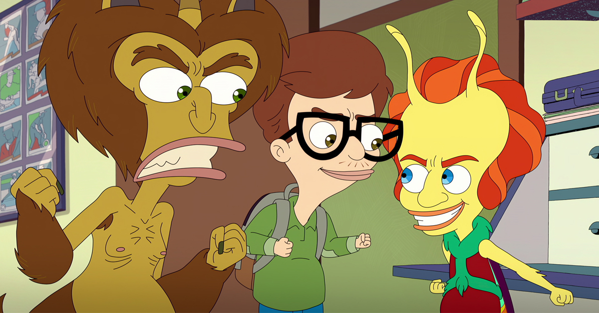 Three characters from Big Mouth season 6 - one of the titles included in the "New on Netflix" list for October 2022