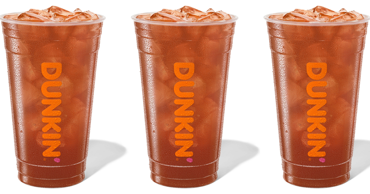 Three cups of Blood Orange Dunkin’ Refresher