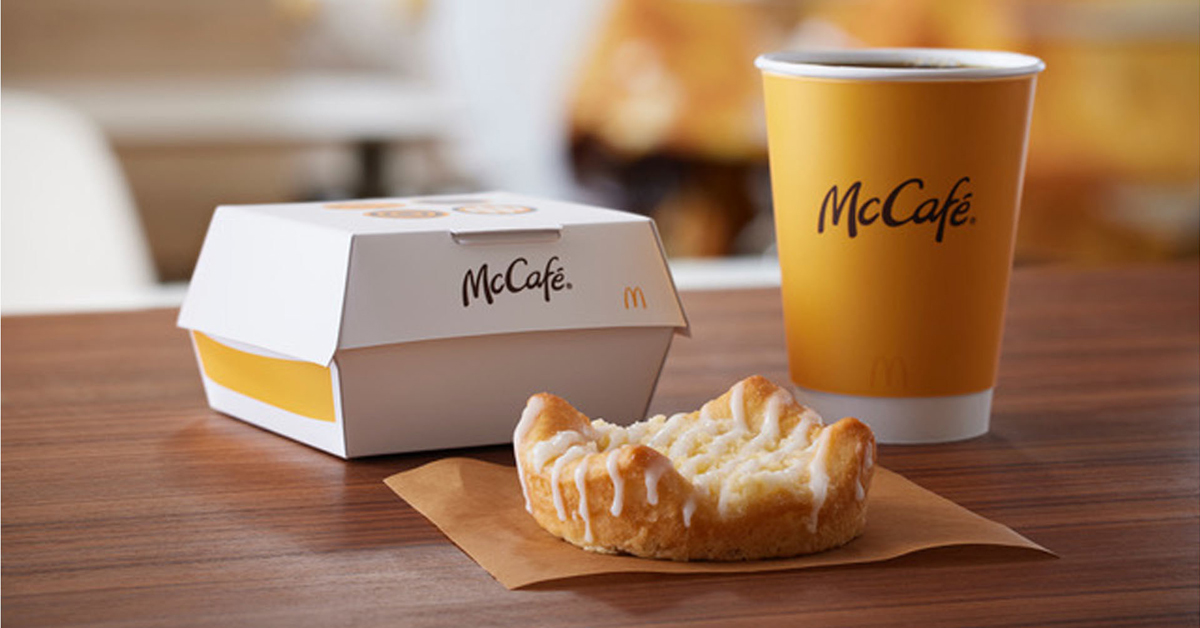 McDonald’s Cheese Danish with a cup of McCafé coffee