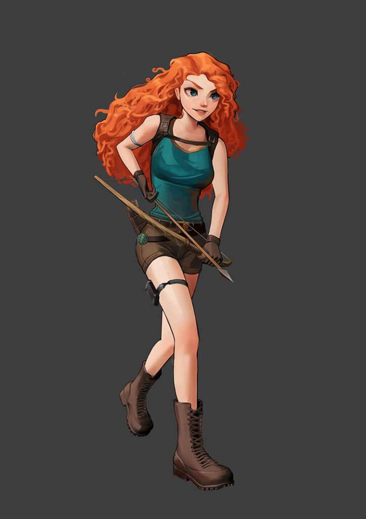 Merida Game If Disney Princesses were video game characters - GEEKSPIN