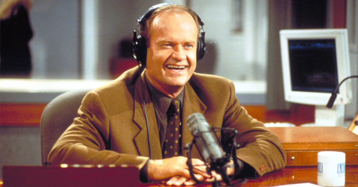 Kelsey Grammer's Frasier Crane in the radio booth