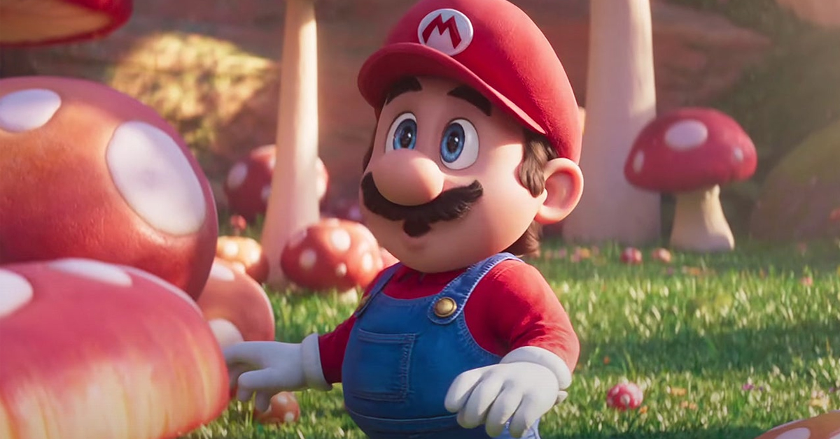 Mario in the Mushroom Kingdom in The Super Mario Bros. Movie - The character is voiced by Chris Pratt