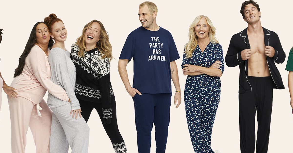 Models wearing sleepwear products from PJ Place - the newest clothing brand for adults from The Children's Place