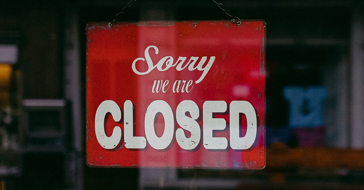 Sorry We Are Closed store sign