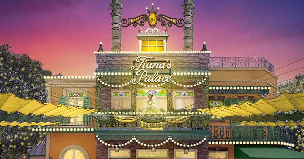 Concept art for Tiana's Palace at Disneyland