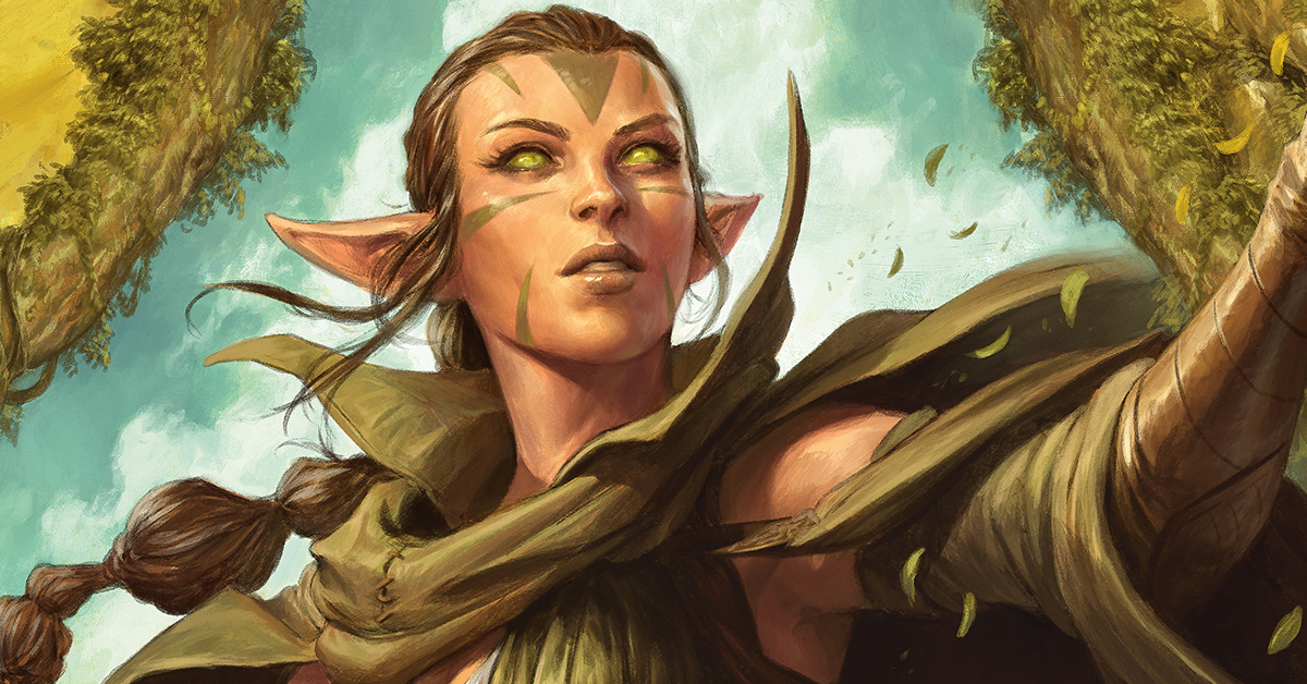 Artwork depicting a female elf in Dungeons and Dragons
