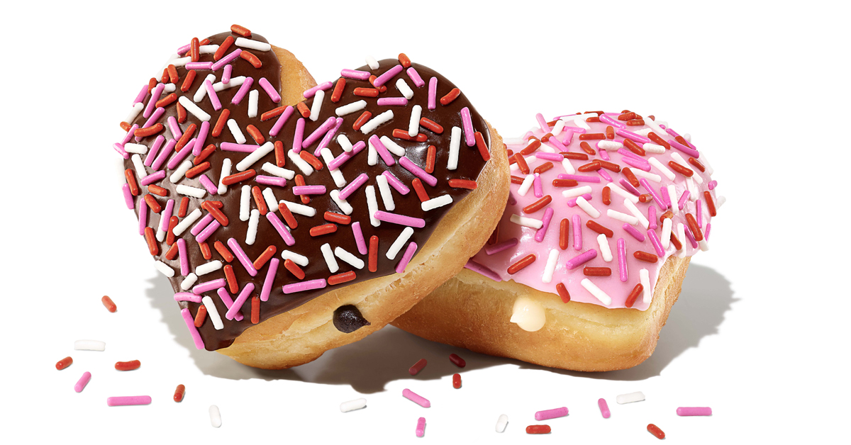 Dunkin' heart-shaped donuts