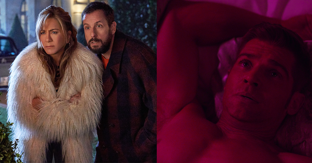 Jennifer Aniston and Adam Sandler in Murder Mystery 2 and Mike Vogel in Sex/Life: Two titles included in the What's New on Netflix March 2023 list