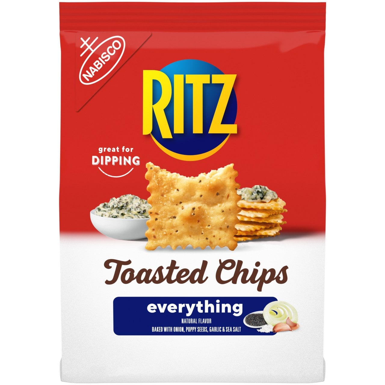 A bag of Ritz Everything Toasted Chips