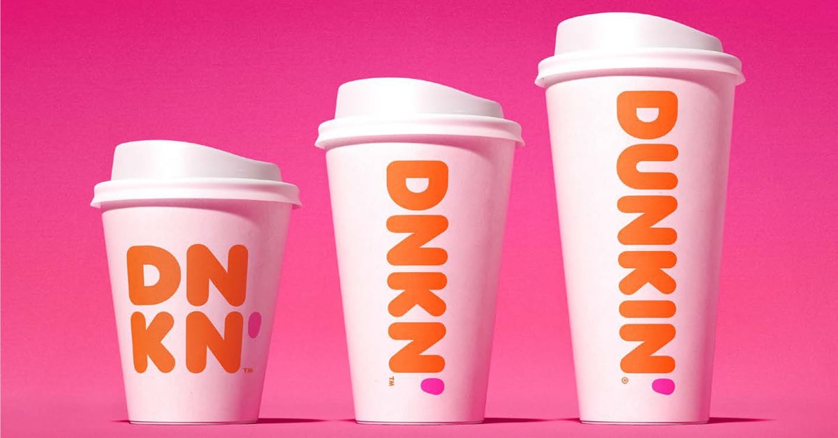Dunkin' cup sizes for hot and cold drinks