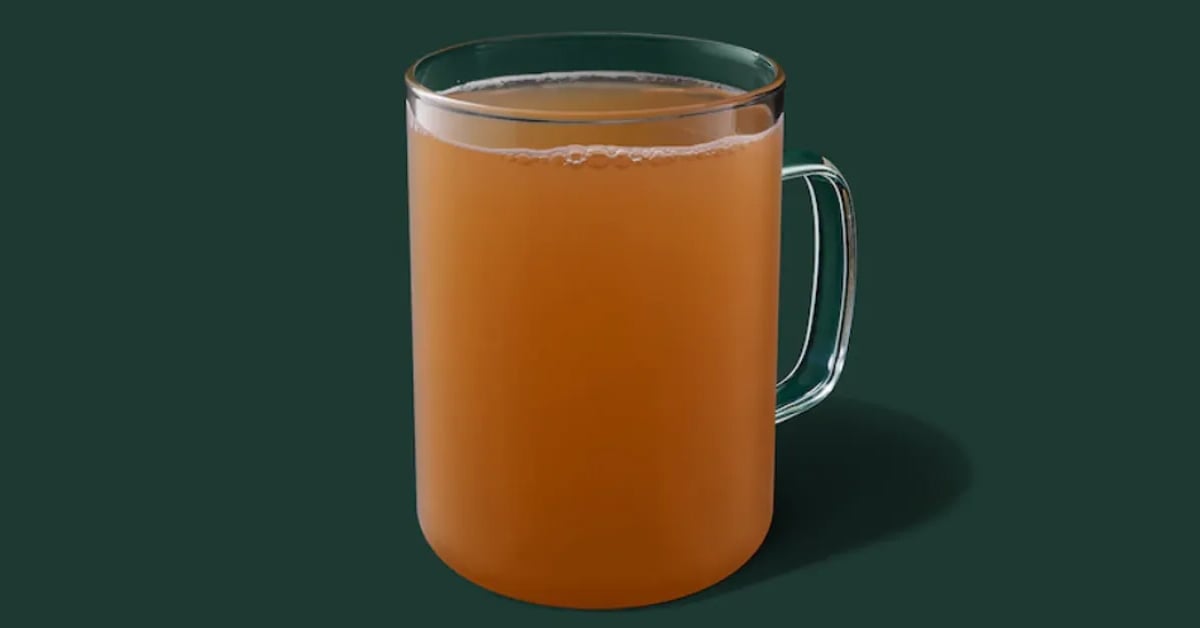 A cup of Starbucks Medicine Ball Tea aka Honey Citrus Mint Tea