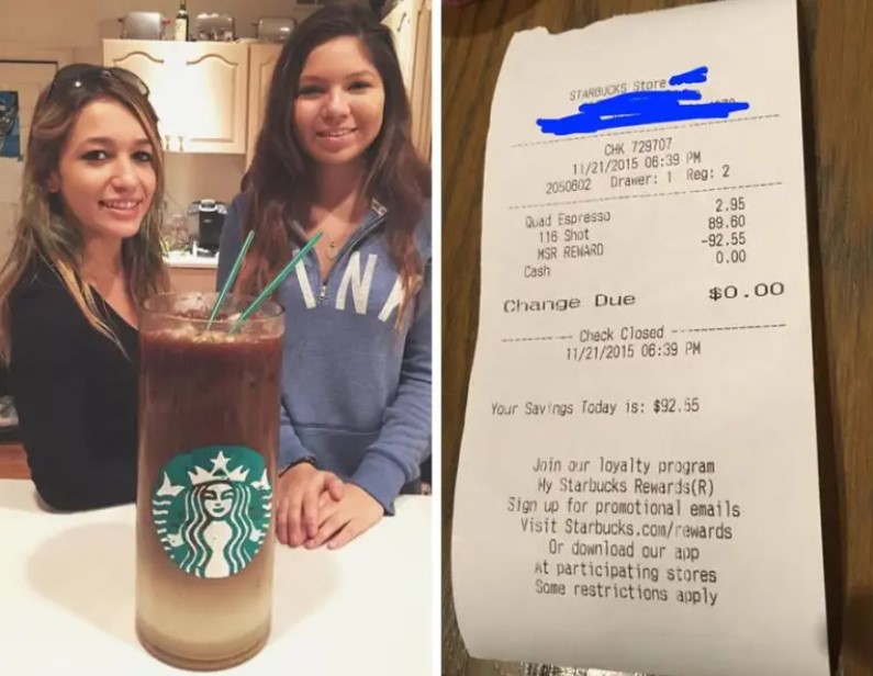 Kiersten Vorv and Shaine Choen with their concoction of 120 shot Americano.