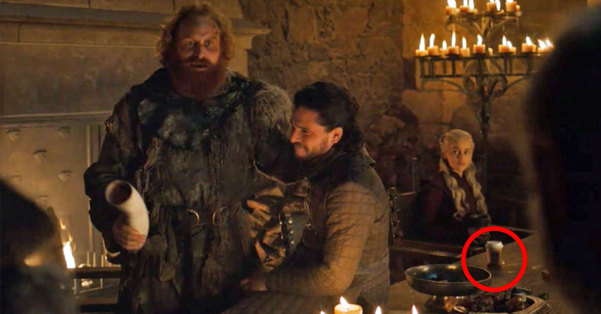The infamous Game of Thrones scene featuring a Starbuck coffee cup