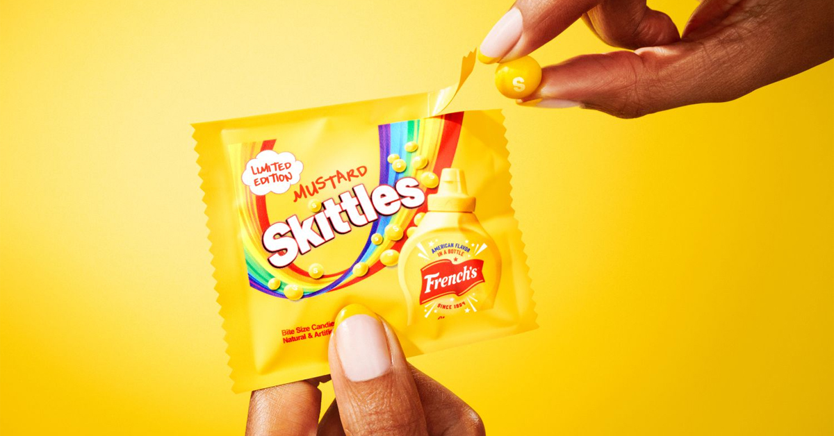 A pack of French's Mustard Skittles