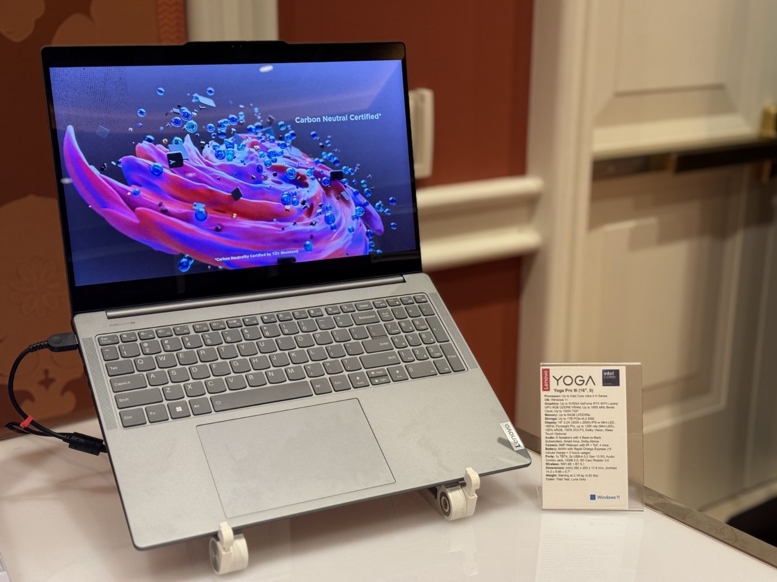 Picture of the 2024 Lenovo Yoga Pro 9i on display at CES 2024