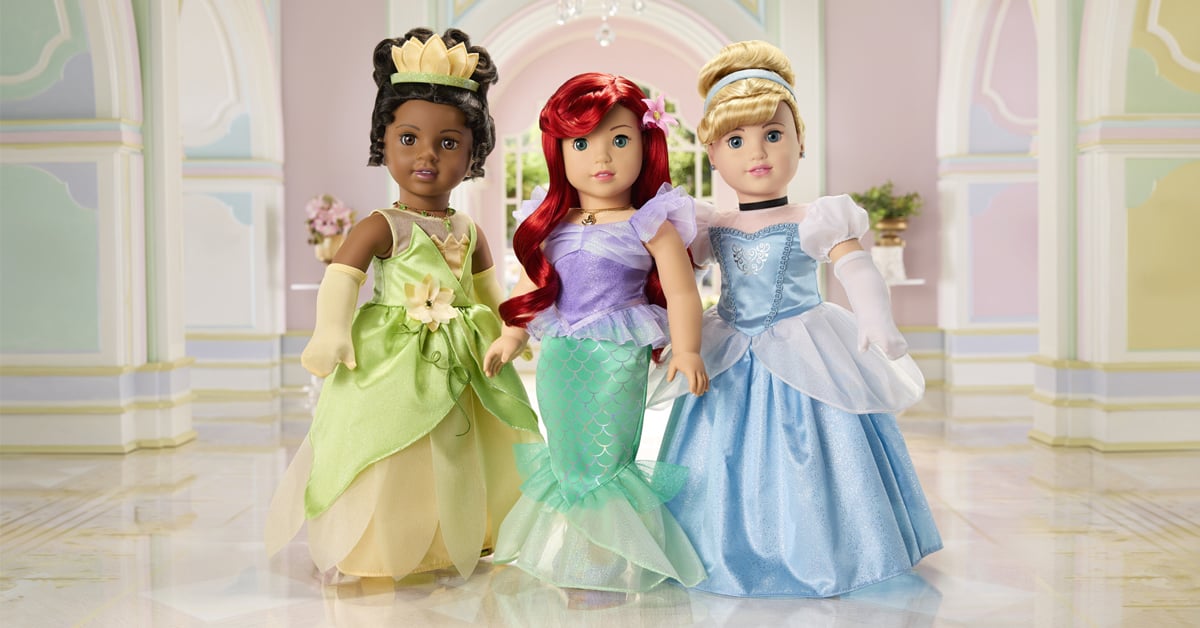 American Girl Disney Princess dolls - Tiana, Ariel, Cinderella
