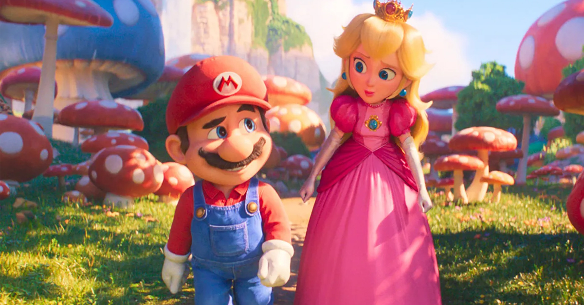 Mario and Prince Peach in The Super Mario Bros. Movie
