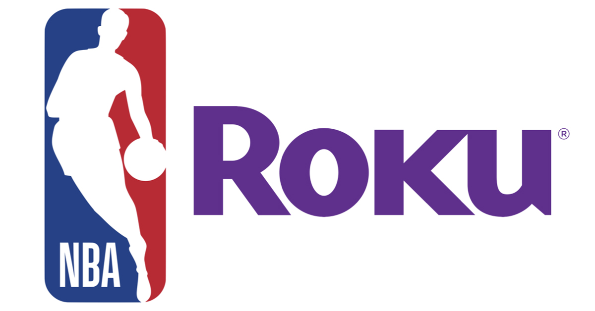 Logos of the NBA and Roku