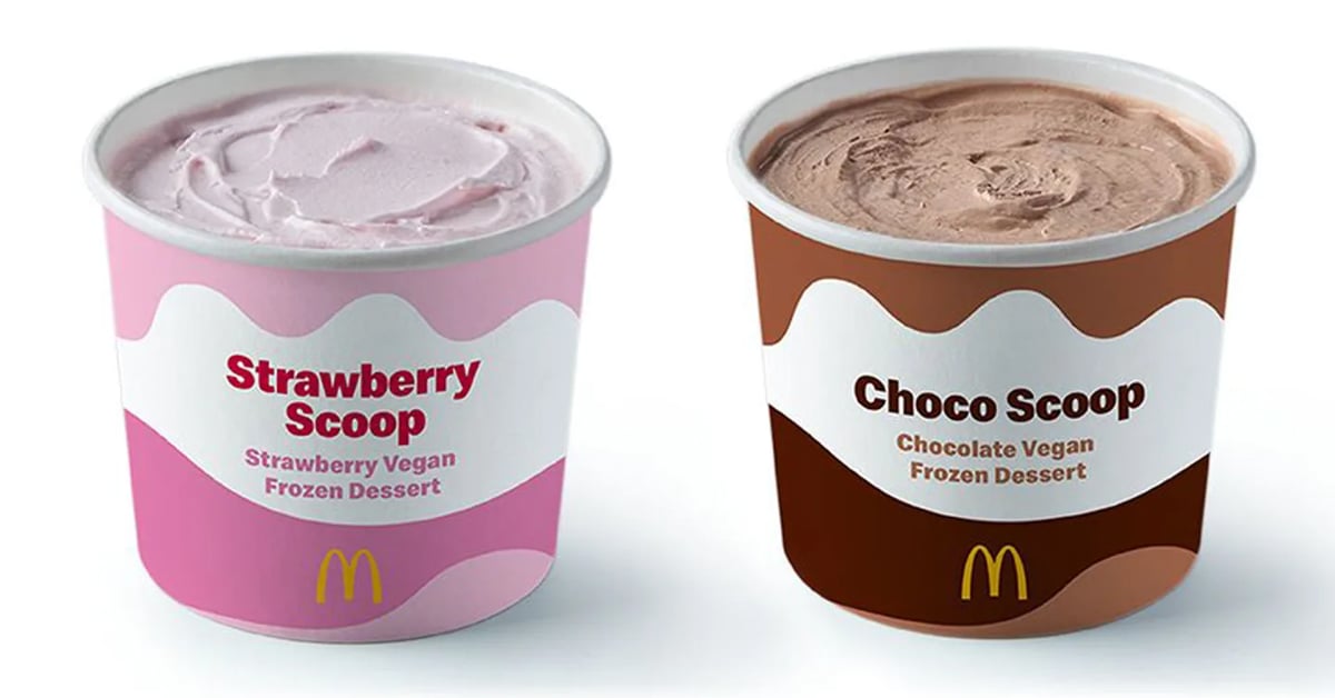McDonald's vegan ice cream options: Strawberry Scoop Choco Scoop