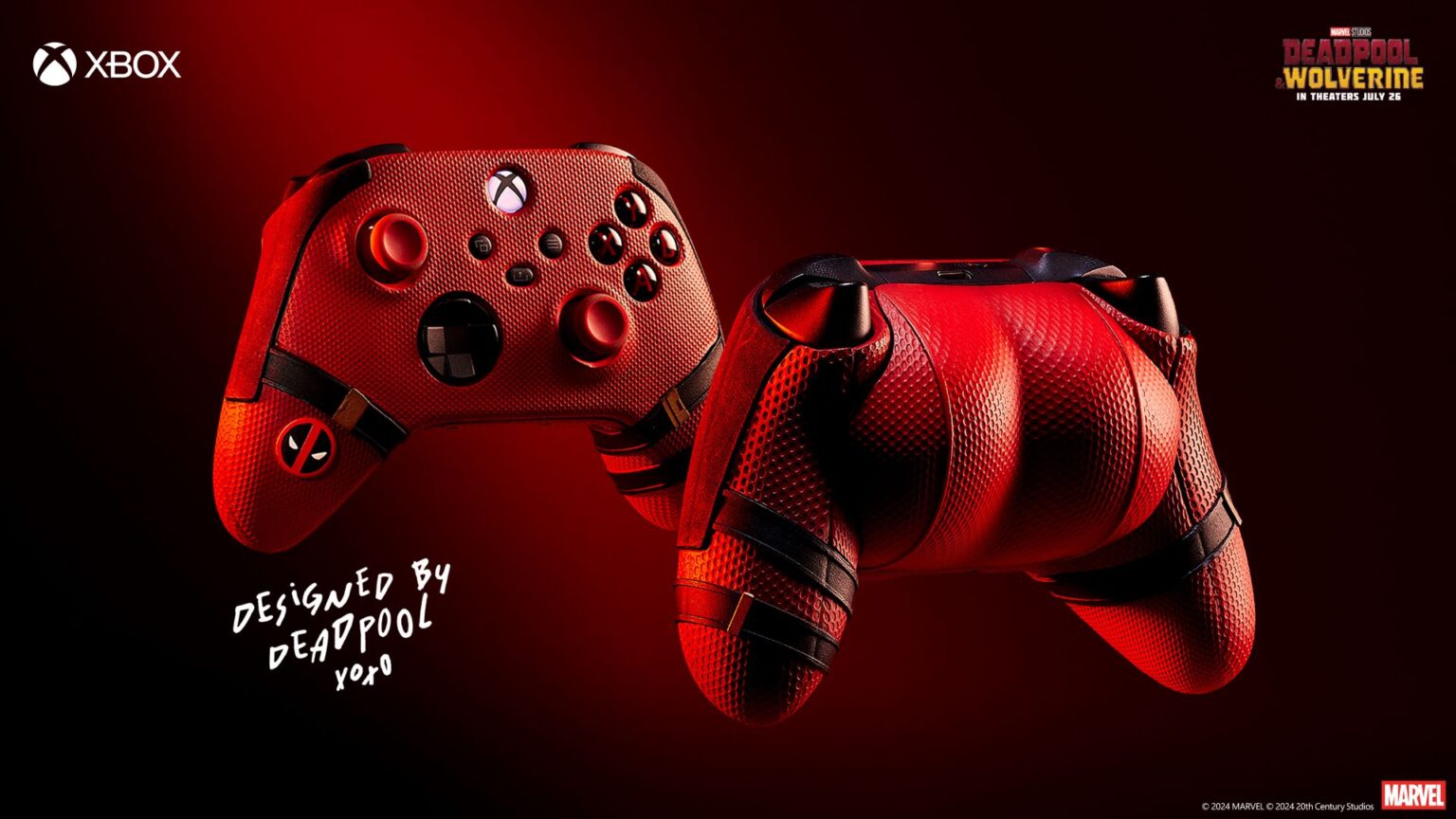 Deadpool themed Xbox controller