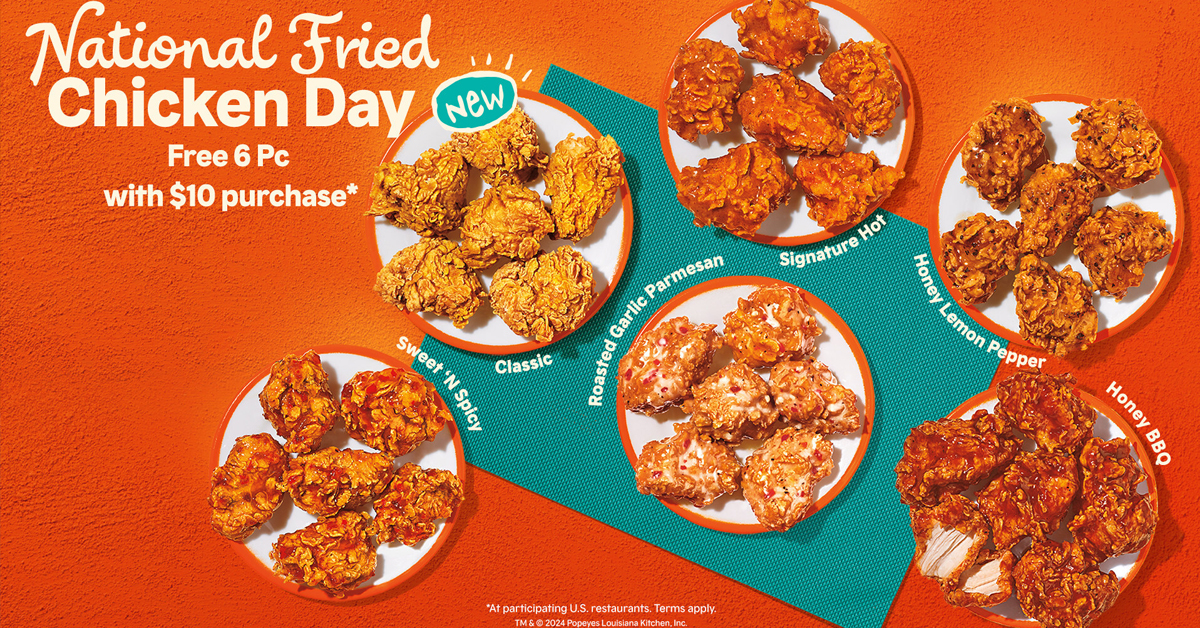 Popeyes Boneless Wings National Fried Chicken Day Promotion
