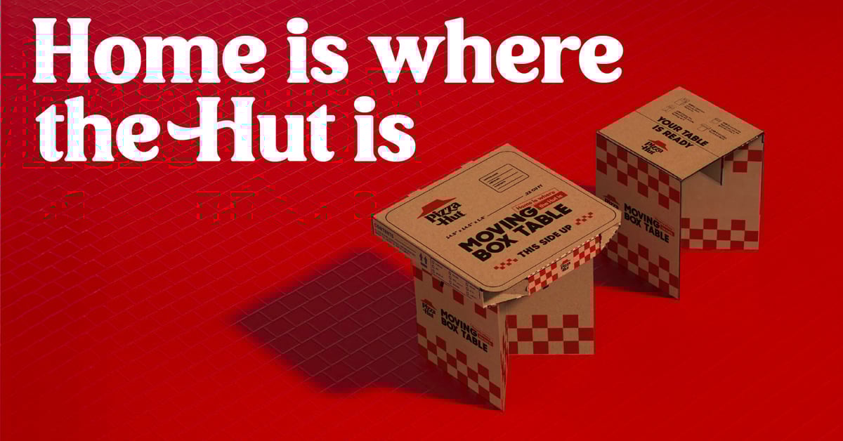 Pizza Hut Moving Box Table | ©Image Credit: Pizza Hut